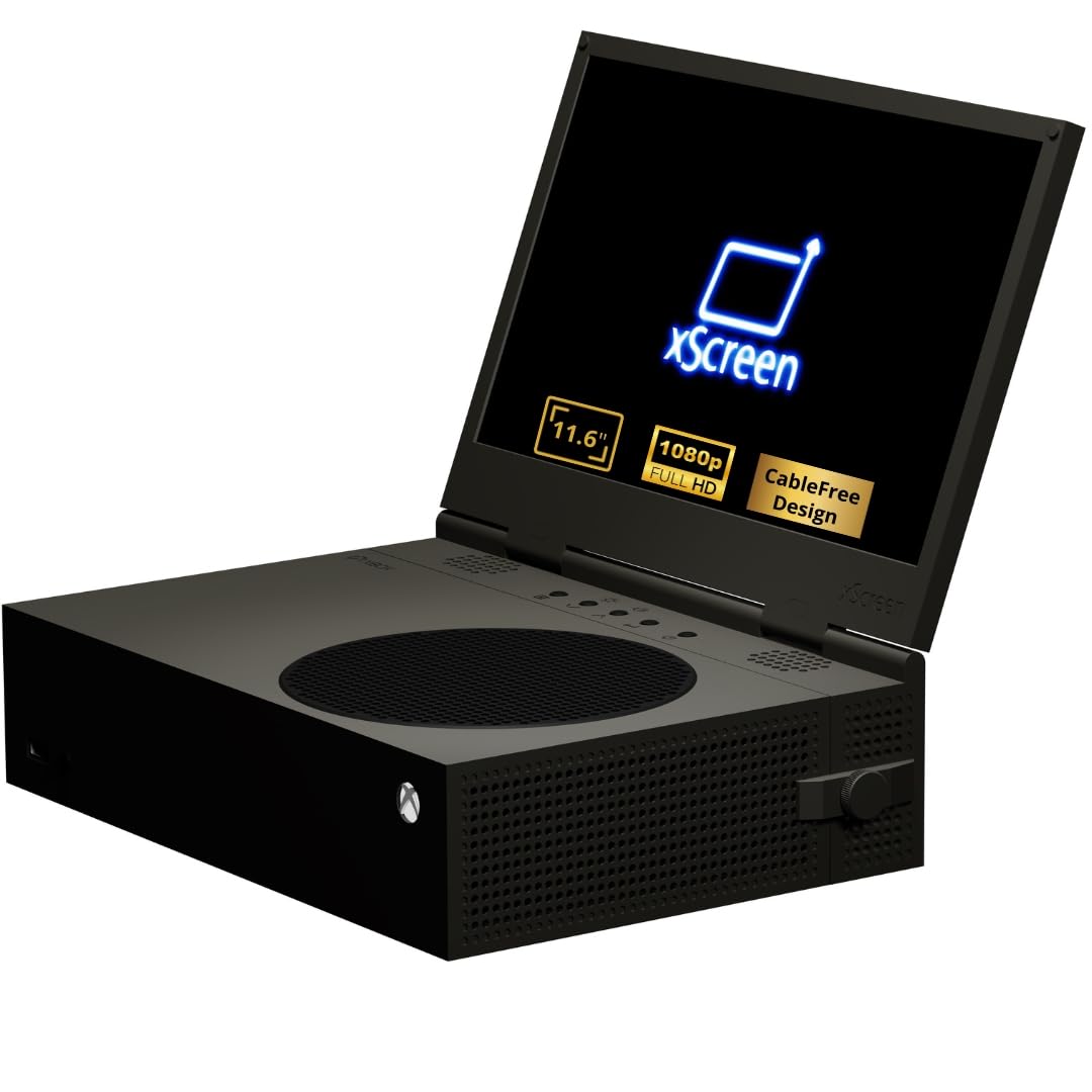 UPspec Gaming xScreen for Xbox Series S* - 11.6 1080P FHD 60Hz IPS Portable Screen Attachment - Unique CABLEFREE Design (Carbon Black)