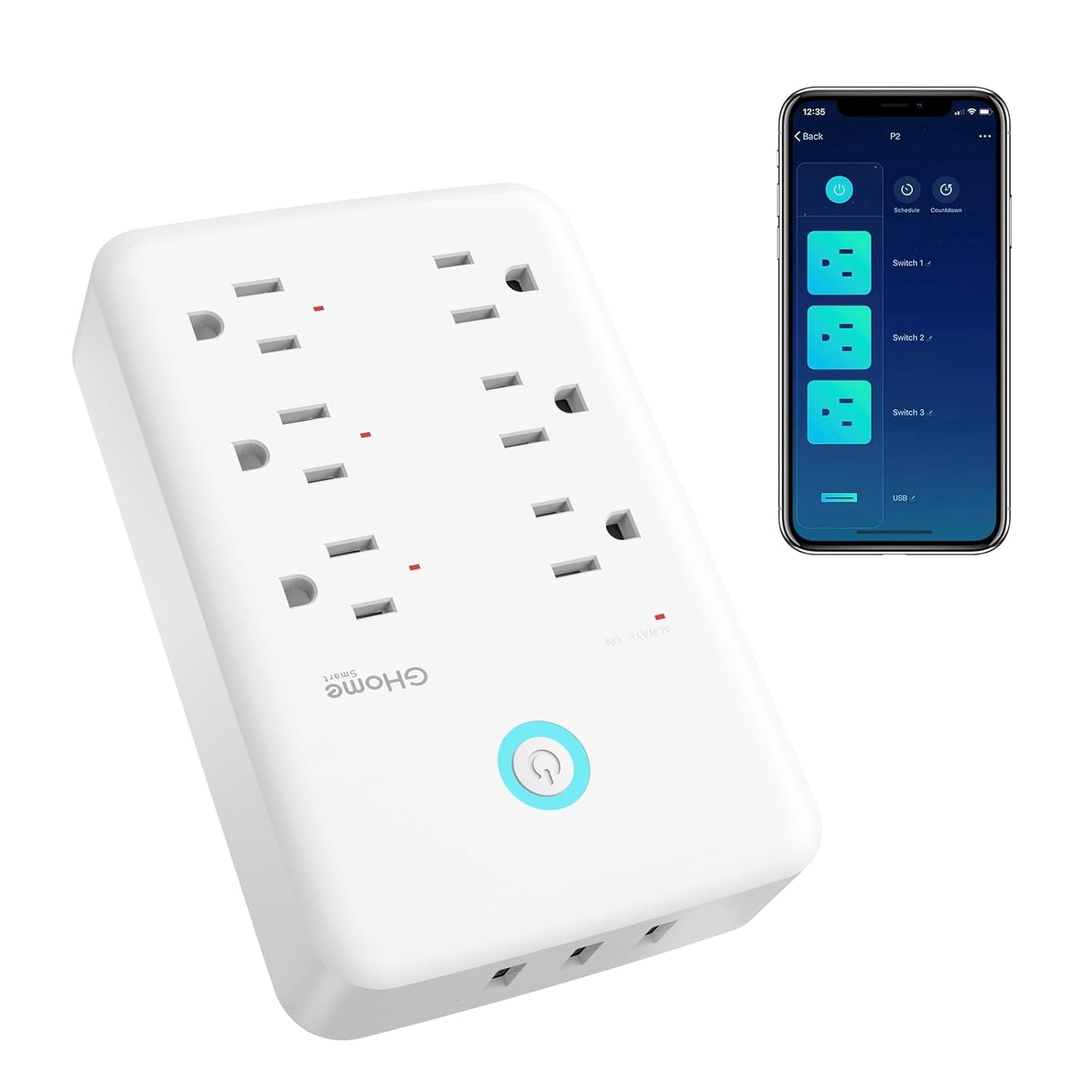 Smart Power Strip 9-in-1 – WiFi Outlet Extender, Works with Alexa & Google Home, 15A