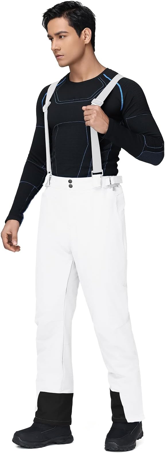 RIUIYELE Men's Ski Pants Insulated Snow Bibs Warm Winter Snowboard Bibs Overalls Waterproof Winterproof with Suspenders