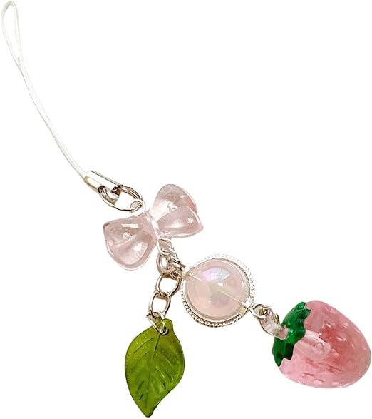 Strawberry Phone Charm Playful Strawberry Charm Phone Strap Accessory for the Fashion Forward User Acrylics Strap