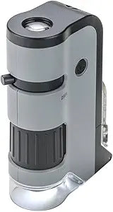 Carson MicroFlip 100x-250x, LED UV Pocket Microscope with Smartphone Clip, STEM Education (MP-250)