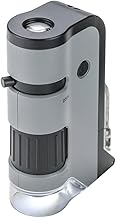 Carson MicroFlip 100x-250x, LED UV Pocket Microscope with Smartphone Clip, STEM Education (MP-250)