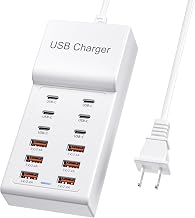 Multi USB C Charger, USB Charging Block Station, 50W 12 Port Multiple USB C Power Strip USB Hub Compatible with iPhone 17 Pro Max/16/15/14/13/12/11, iPad, Tablets, Samsung Galaxy S25/S24, Pixel - Image 1