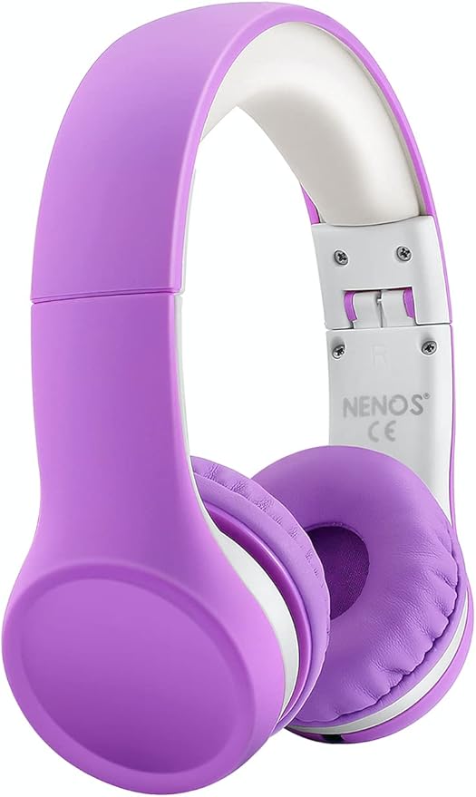 Nenos Purple Kids Headphones - Limited Volume Children's Headphones for Toddlers