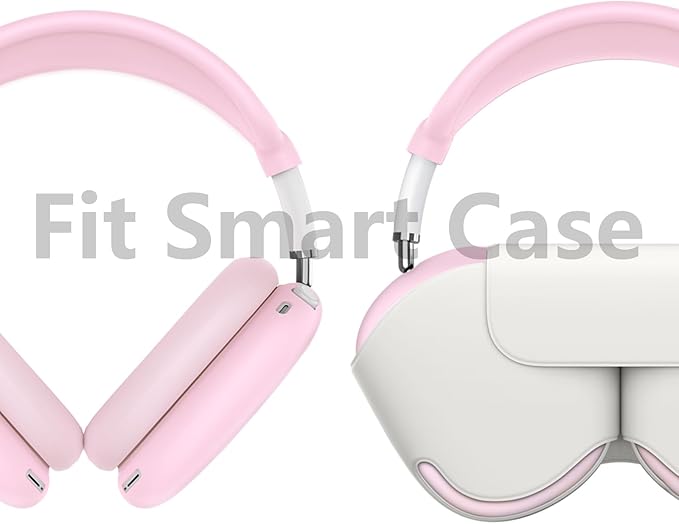 Silicone Case Cover for AirPods Max, Ear Pad Case Cover/Ear Cups Cover/Headband Cover for AirPod Max Headphones, Accessories Soft Silicone Protector for Apple AirPods Max New USB-C (2024) (Pink)