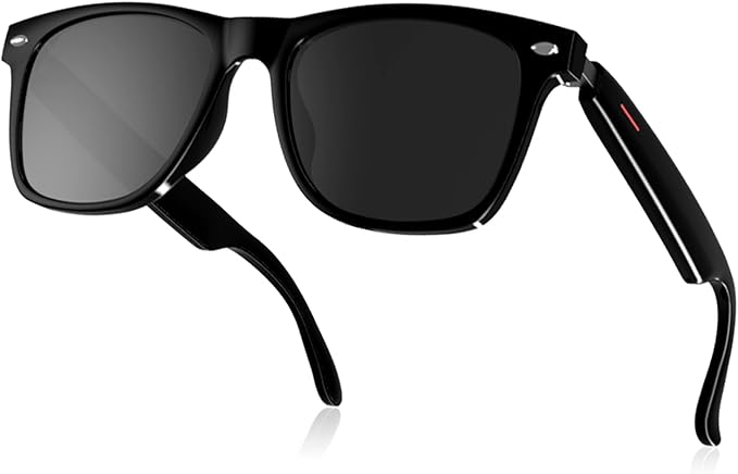 Smart Glasses for Men & Women, Bluetooth Glasses with Speakers, UV400 Polarized Lenses, Open Ear Sound, Music/Call, Touch Voice Assistant, Smart Bluetooth Sunglasses for Driving Traveling