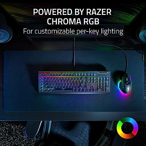 Razer BlackWidow V4 X Mechanical Gaming Keyboard, Yellow Switches, Black