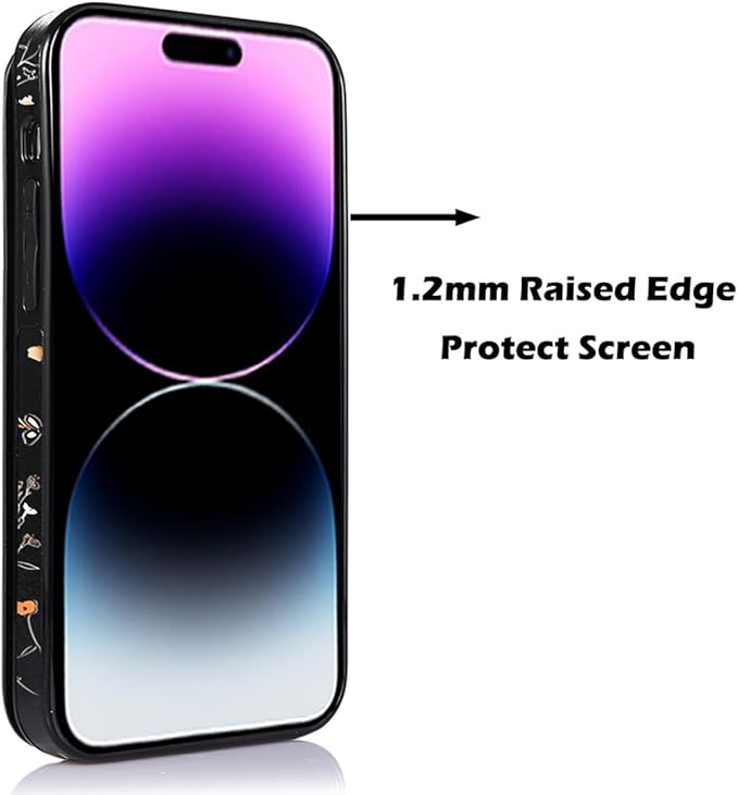 uCOLOR Compatible with iPhone 14 Pro 6.1" Wallet Case with Card Holder Folio Flip PU Leather Kickstand Card Slots Case Double Magnetic Clasp and RFID Blocking Cover (Wild Flowers)