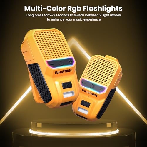 INFURTURE Clip on Bluetooth Speaker Wearable Waterproof Speaker with Mic