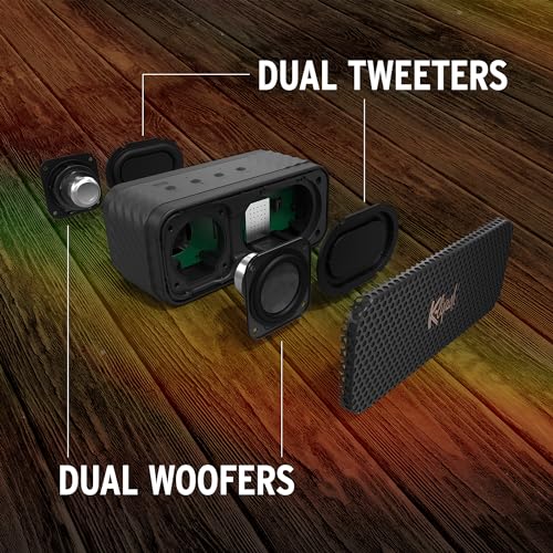 Klipsch Nashville Portable Bluetooth Speaker with a 2.25" full range drivers for 360 degree audio, IP67 dust and waterproof rating, 24 hours of playtime for a premium live concert experience