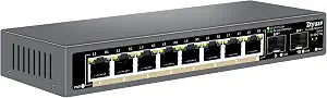 10 Port Unmanaged 2.5G Ethernet Switch with 8 x 2.5G RJ-45 Ports, 2 x 10G SFP+ Ports, Ports Speed Auto-Negotiation-100/1000/2500Mbps, One-Key VLAN, Fanless Metal Design, Plug & Play