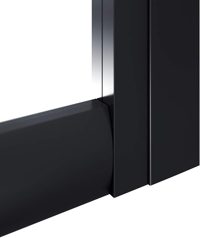 ELEGANT Corner Shower Enclosure 34 in.D x 34 in. W x 72 in. H, Double Sliding Shower Door with 1/4 in. Clear Tempered Glass, Black Framed Sliding Shower Enclosure (Shower Base Not Included)