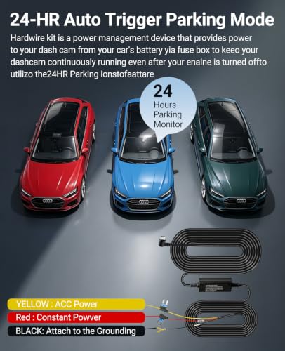 Dash Cam Hardwire Kit，24-Hour Parking Monitoring | Low-Voltage Protection