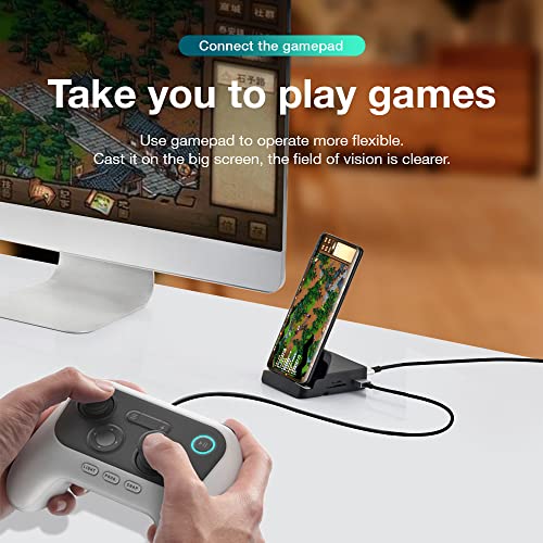 GKI 7-in-1 USB-C Docking Station, 4K HDMI Hub for Samsung DeX & Android Phones, Dex Dock for iPad/Laptop/iPhone 15-17, External Monitor Adapter with SD/TF Card Reader & USB 3.0