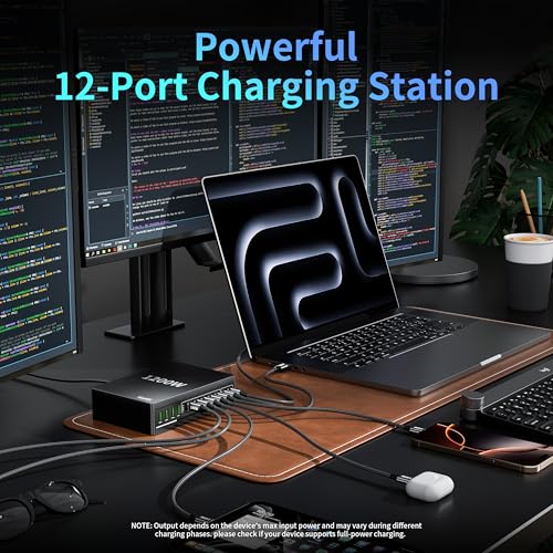 1200W USB C Charger Block Fast 12 Port MacBook Pro Charging Station