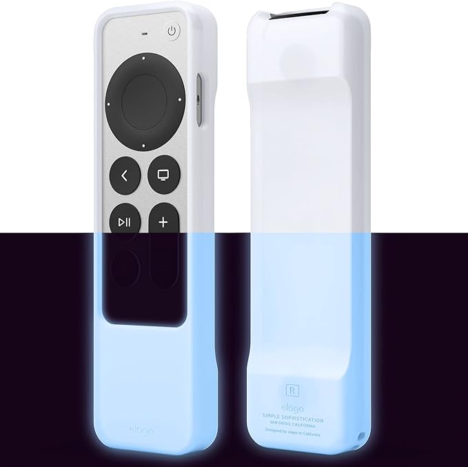 elago R1 Case Compatible with 2022 Apple TV 4K Siri Remote 3rd Gen, Compatible with 2021 Apple TV Siri Remote 2nd Gen- Magnet Technology, Lanyard, Full Access to All Functions [Nightglow Blue]