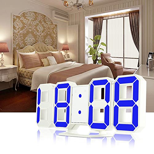 3D LED Table Clock Modern Wall Clock Digital Watches 12/24 Hours Display Clock Mechanism Alarm Snooze Desk Alarm Clock (Color : C)