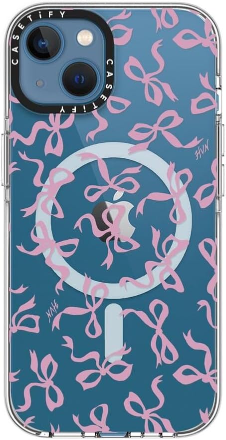 CASETiFY Clear iPhone 13 Case [Not Yellowing / 6.6 ft. 3X Military Grade Drop Protection/Compatible with Magsafe] - Bows - Clear