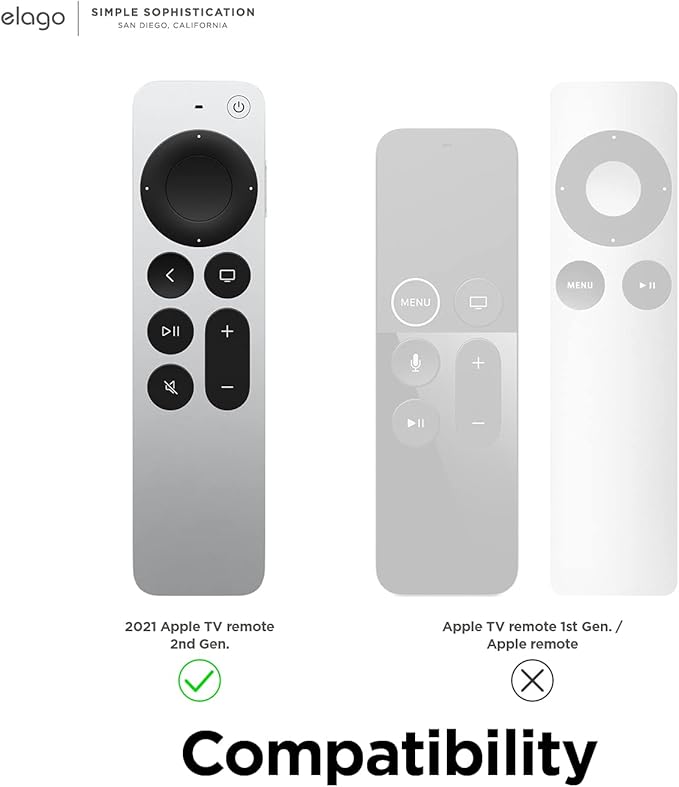 elago R4 Retro Case Compatible with 2022 Apple TV 4K Siri Remote 3rd Generation, Compatible with 2021 Apple TV Siri Remote 2nd Gen - Classic Controller Design [Non-Functional] (Nightglow Blue)