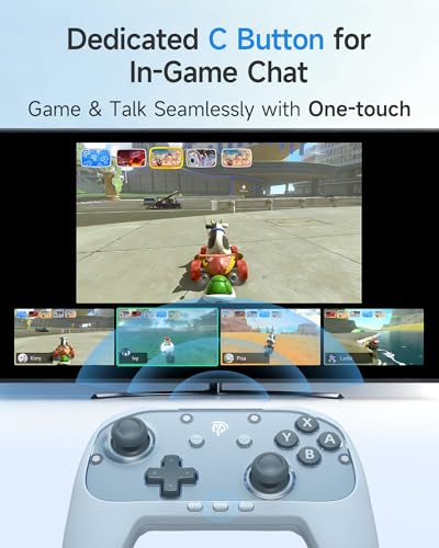 EasySMX S10C Switch 2 Pro Controller with Instant Wake-Up, Hall Effect Joysticks, HD Rumble, Motion Control, 2 Back Buttons, Turbo, C Buttons, for Switch 2/Switch/PC/iOS/Android