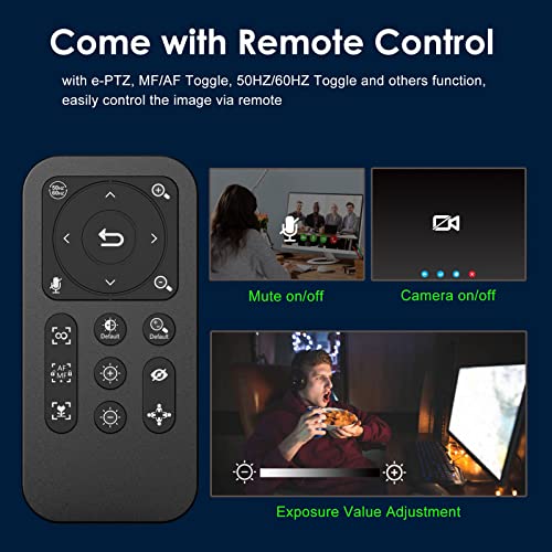 Angetube 2K Webcam for PC/Laptop/Mac, 1080P Computer Camera with RingLight