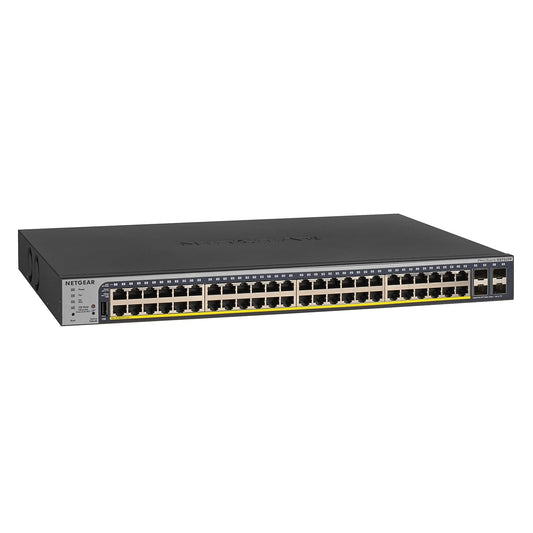 NETGEAR 52-Port PoE Gigabit Ethernet Smart Switch (GS752TP) - Managed, Optional Insight Cloud Management, 48 x PoE+ @ 380W, 4 x 1G SFP, Desktop or Rackmount, and Limited Lifetime Protection