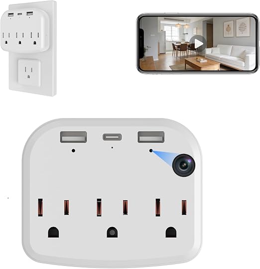Hidden Wall Outlet Camera, 1080P Dual-Band 2.4G/5GHz WiFi Security Camera with Motion Detection for Indoor Home, Baby & Pet Monitoring