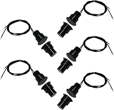 5 Sets Flush Mounted 3/4" Door Magnetic Contacts Alarm Switch Sensor NC Type (Black)