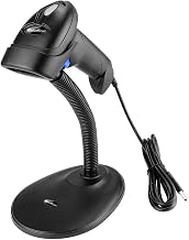 NetumScan Handheld USB 1D Barcode Scanner with Stand, Wired CCD for POS