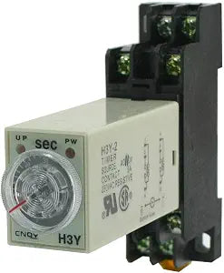 AC 110V Delay Timer Time Relay DPDT 0-60S Second & Base Socket H3Y-2 (AC 110 V)