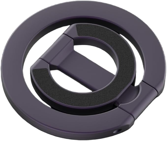 Magnetic Ring Holder for MagSafe Dual-Side Magnetic, Removable Gym Phone Grip with Kickstand for iPhone 16/15/14/13/12/ Series Case All Phones Compatible with Car Mount Stand -Purple