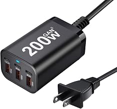 200W USB C Charger Block, 6 Port PD 100W 65W GaN Charger Station
