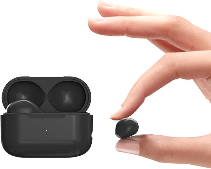 Invisible Tiny Wireless Earbuds Bluetooth Mini Smallest Wireless Earbuds for Side Sleepers Noise Cancelling Invisible Ear Buds for Sleeping Comfort Mini Sleep Hidden Headphones for Work Black