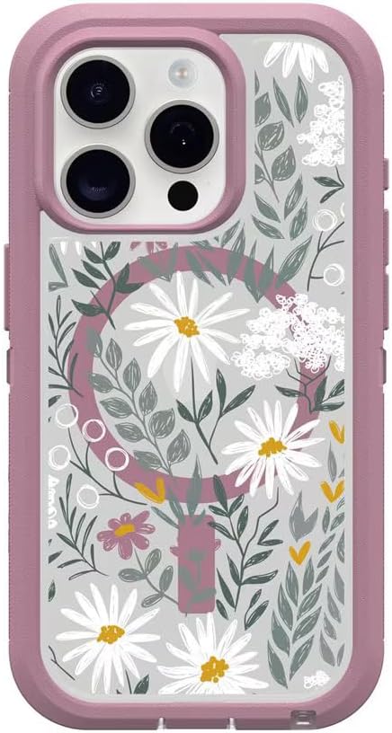 OtterBox iPhone 15 Pro (Only) - Defender Series XT Clear Case - Orchid Advice (Clear/Purple) - Screenless, Rugged - Snaps to MagSafe - Lanyard Attachment - Non-Retail Packaging