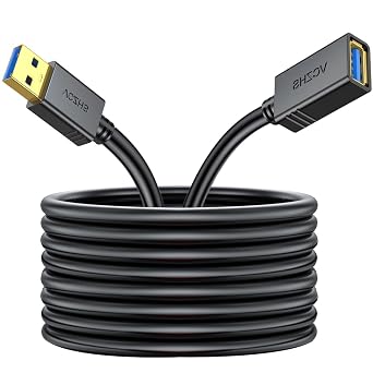 VCZHS Tech USB 3.0 Extension Cable 20 FT, Heavy-Duty 22AWG Power Wire, USB Extender Cord, High-Speed 5Gbps Type A Male to Female for Remote Printer, Webcam, and PC Peripherals