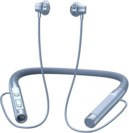 Xmenha Neckband Bluetooth Headphones Wireless Earbuds with Microphone Flashlight Around The Neck Waterproof Sport Headset Noise Cancelling Ear Buds 120H Playtime for Running Cycling