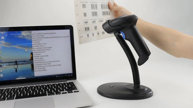 Wireless 1D 2D Barcode Scanner with Stand for Warehouse POS and Computer
