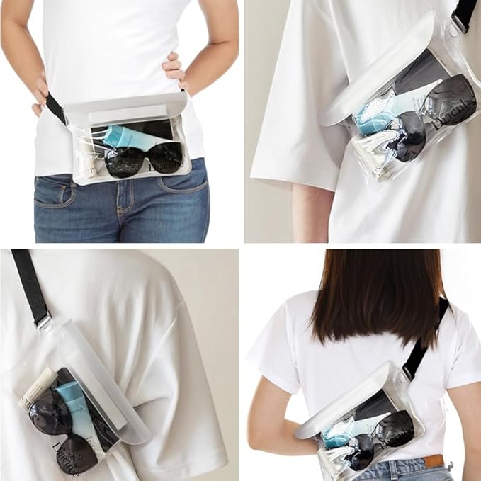 [8.3" x 5.9"] DIACUBE 2-Pack Waterproof Fanny Pack with Adjustable Strap, Floating Waterproof Phone Pouch Dry Bag - Beach, Waterpark & Travel Essentials