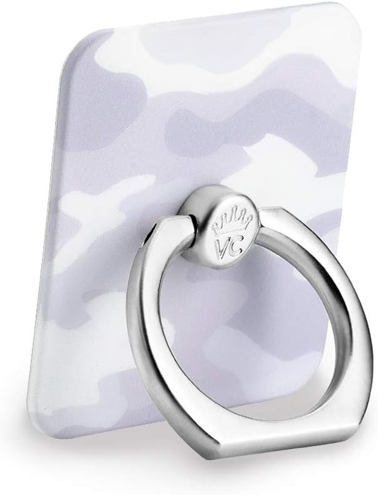 Velvet Caviar Cell Phone Ring Holder - Finger Ring & Stand - Improves Phone Grip Compatible with iPhone, Galaxy and Most Cases (Except Silicone/Leather) - White Camo