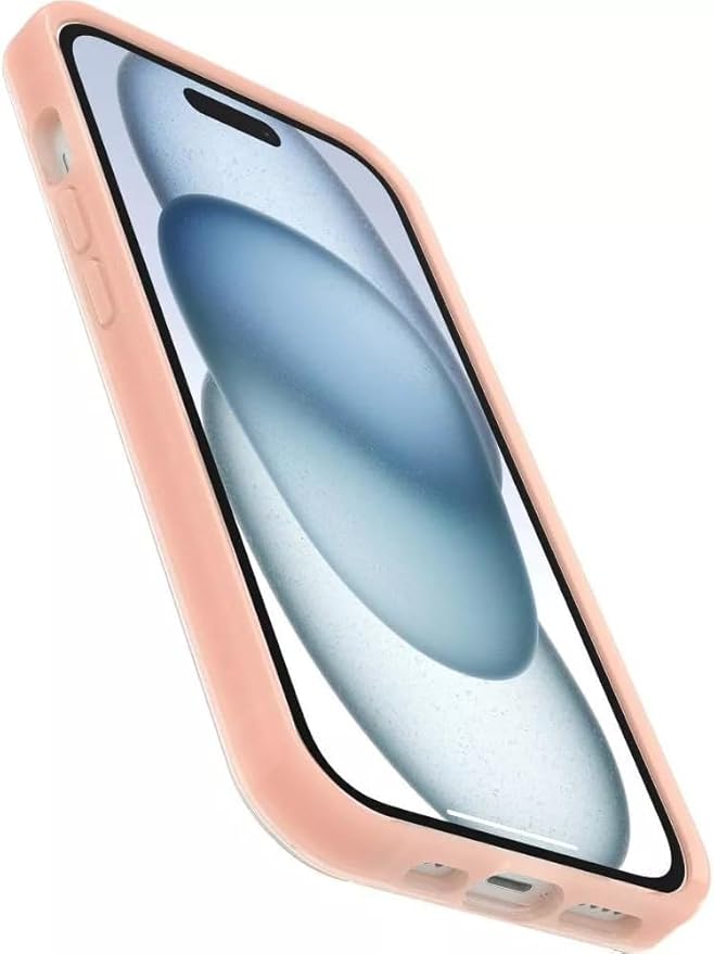 OtterBox iPhone 16e, 15, 14, 13 Symmetry Series Case - Clear/Peachy Bloom, Snaps to MagSafe, Ultra-Sleek, Raised Edges Protect Camera & Screen