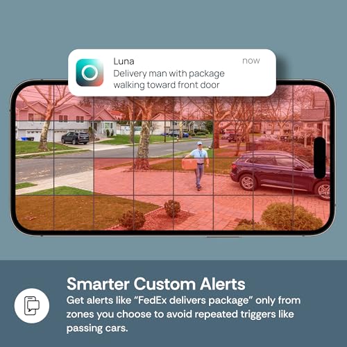 Luna 2K AI Wired Cameras for Home Security, Outdoor/Indoor, 2.4GHZ Wi-Fi