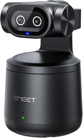 EMEET PIXY Wireless 4K Dual-Lens AI Tracking PTZ Streaming Camera with 1/2.55" Sensor, Gesture Control, Multi-Camera Live & Built-in 48kHz Mic, HDR, Live Streaming for YouTube, Facebook, Twitch