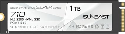 SUNEAST 1TB M.2 2280 PCIe4.0 NVMe Gen4x4 Internal SSD,Up to 7000MB/s Read