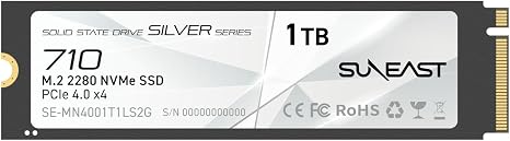SUNEAST 1TB M.2 2280 PCIe4.0 NVMe Gen4x4 Internal SSD,Up to 7000MB/s Read