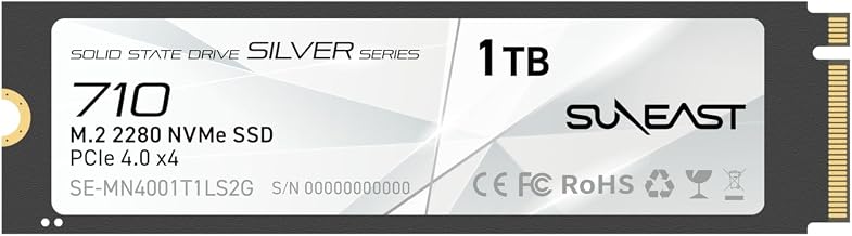 SUNEAST 1TB M.2 2280 PCIe4.0 NVMe Gen4x4 Internal SSD,Up to 7000MB/s Read - Image 1