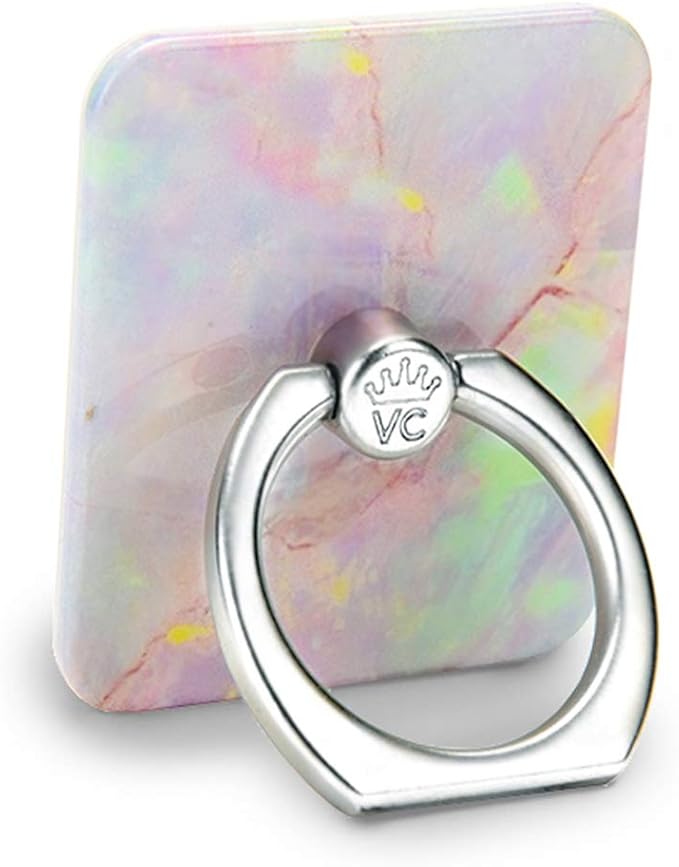 Velvet Caviar Cell Phone Ring Holder - Finger Ring & Stand - Improves Phone Grip Compatible with iPhone, Galaxy and Most Cases (Except Silicone/Leather) - Pink Marble