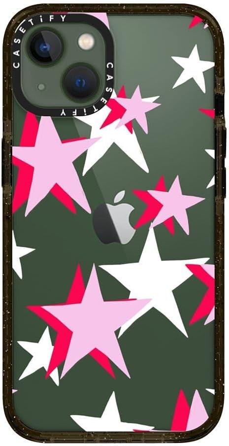 CASETiFY Impact iPhone 13 Case [6.6ft Drop Protection] - Triple Stars - Clear Black