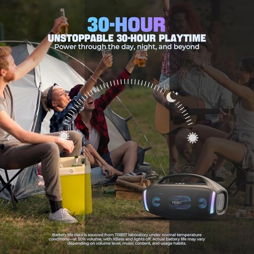 Tribit StormBox Blast 2 Bluetooth Speaker, 200W Loud Sound, 30H Playtime