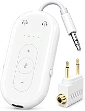 Airplane Bluetooth Adapter for Earphone, Bluetooth Audio Transmitter for for AirPods or Wireless Headphones, Transmitter Receiver 2 in 1 Dongle for Long Flight, Speaker, Car, Gym, TV - Image 1