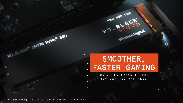 WD_BLACK 1TB SN770 NVMe Internal Gaming SSD Solid State Drive - Gen4 PCIe, M.2 2280, Up to 5,150 MB/s - WDS100T3X0E - [Previous Generation]
